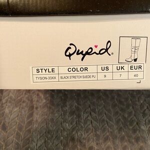 Qupid Black Suede Knee-High Boots